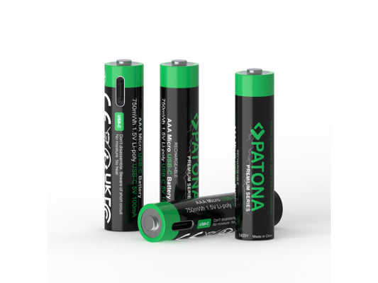 Patona Premium Akku 4x Micro AAA USB-C