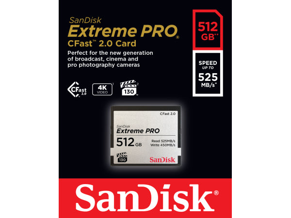 Sandisk CFast ExtremePro 525MB/s 512GB Kaufuniversum - Sandisk CFast ExtremePro 525MB/s 512GB