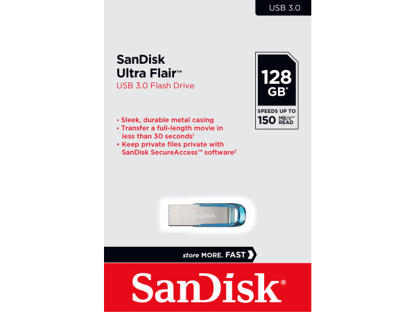 Sandisk Ultra USB 3.0 Flair 128GB Blue Kaufuniversum - Sandisk Ultra USB 3.0 Flair 128GB Blue
