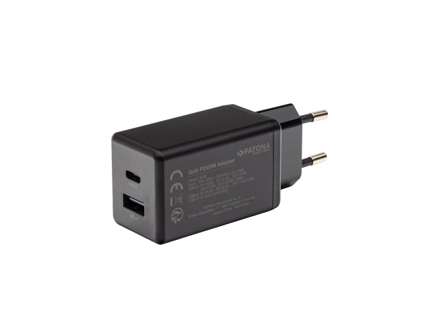 Patona GAN PD 45W USB-C + A Black Kaufuniversum - Patona GAN PD 45W USB-C + A Black