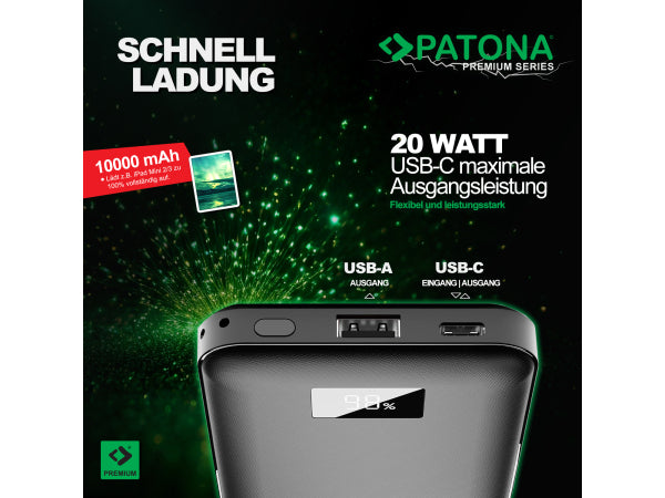 Patona Powerbank PD20W 3.0 10000mAh Kaufuniversum - Patona Powerbank PD20W 3.0 10000mAh