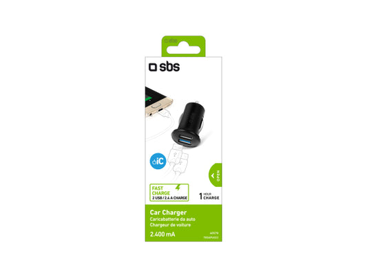 SBS Dual USB-Batterieladegerät für Autos mit 2.400 mAh