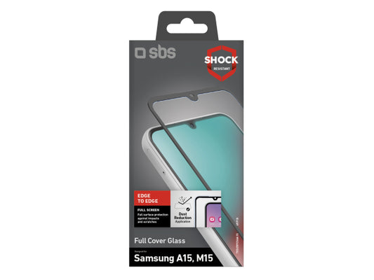 SBS Glas Displayschutz Full Cover für Samsung Galaxy A15