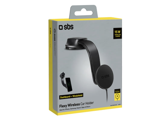 SBS Autohalterung mit Saugnapf und kabelloser Ladefunktion für Smartphone