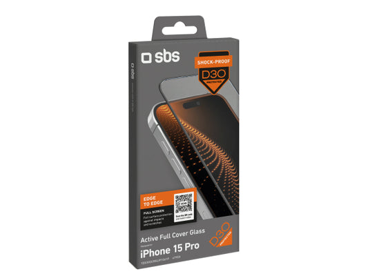 SBS Extrem widerstandsfähiges Glas für iPhone 15 Pro mit D3O-Technologie