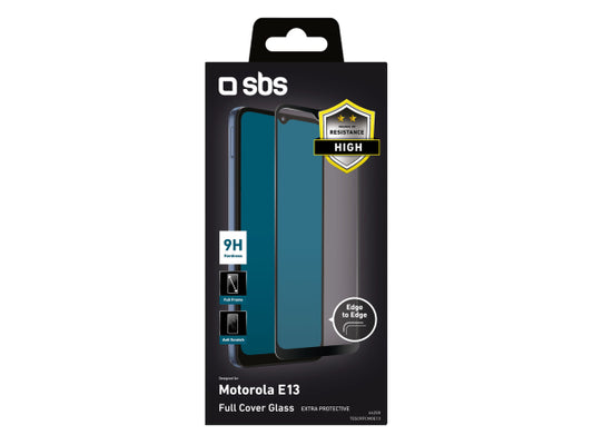 SBS Glas Displayschutz Full Cover für Motorola Moto E13