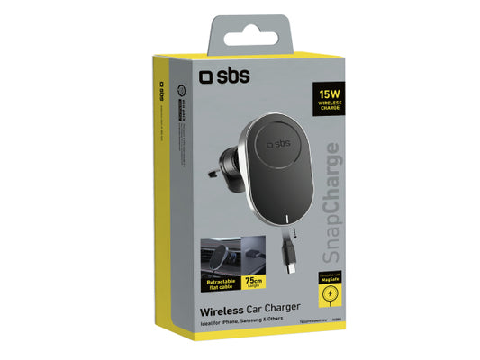 SBS Autohalterung mit einziehbarem Kabel und kabellosem Laden mit MagSafe-Kompatibilität