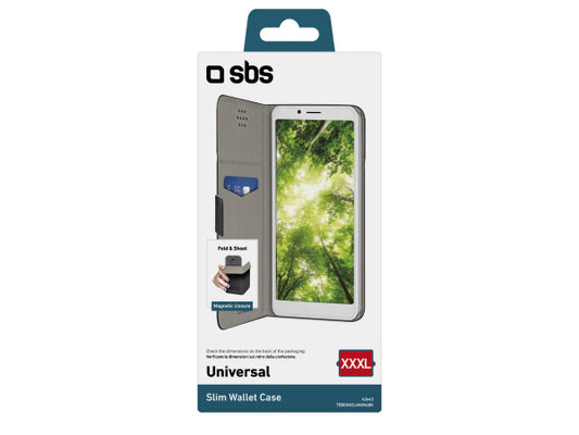 SBS Hülle Bookslim Universal für Smartphones bis zu 6,8" (170x80mm max)