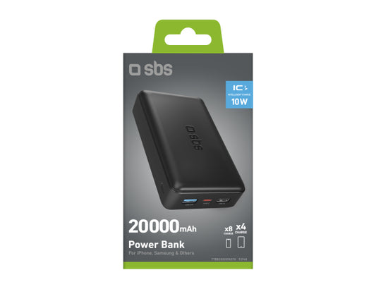 SBS Powerbank fast charge mit 20.000 mAh und 2 USB