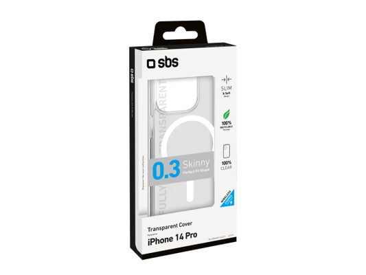 SBS Transparente steife Hülle, kompatibel mit MagSafe-Ladefunktion für iPhone 14 Pro