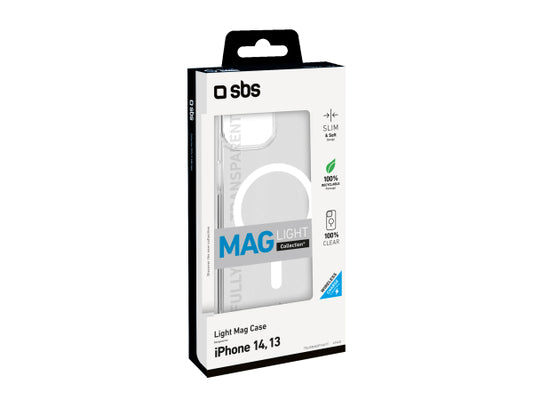 SBS Transparente steife Hülle, kompatibel mit MagSafe-Ladefunktion für iPhone 14/13