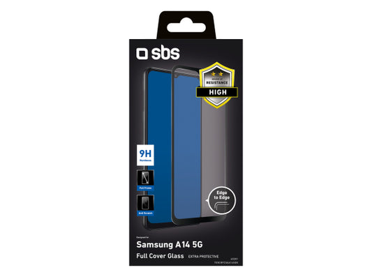 SBS Glas Displayschutz Full Cover für Samsung Galaxy A14 5G/A14 4G