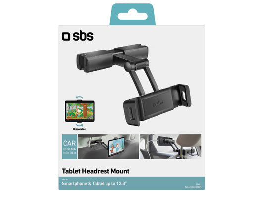 SBS Ausziehbarer Kopfstützenhalter für Smartphones und Tablets bis zu 12,3 Zoll.