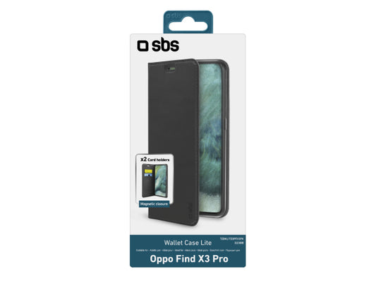 SBS Bookcase Wallet Lite-Hülle für Oppo Find X3 Pro
