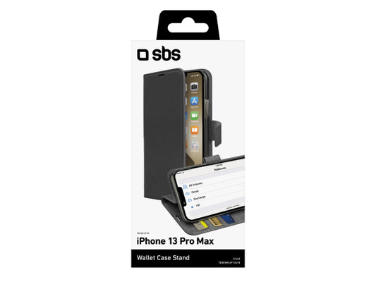 SBS Book Case Wallet für iPhone 13 Pro Max mit Standfunktion