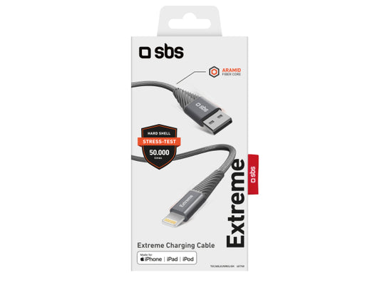 SBS Extrem widerstandsfähiges USB-C-auf-Lightning-Kabel in Aramidfaser