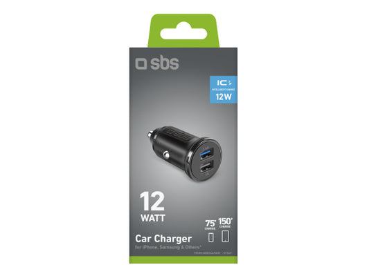 SBS Ladegerät fürs Auto mit zwei USB-Ausgängen