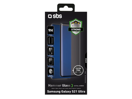 SBS Glas Displayschutz 4D Full Glass für Samsung Galaxy S21 Ultra