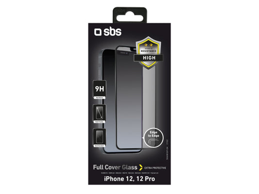 SBS Glas Displayschutz Full Cover für iPhone 12/12 Pro