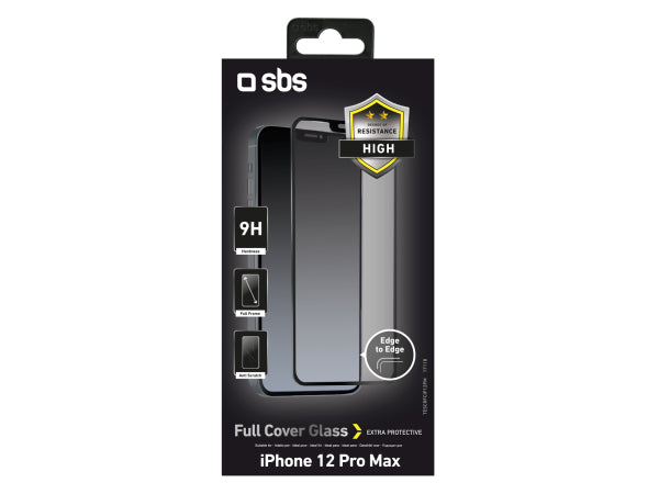SBS Glas Displayschutz Full Cover für iPhone 12 Pro Max Kaufuniversum - SBS Glas Displayschutz Full Cover für iPhone 12 Pro Max