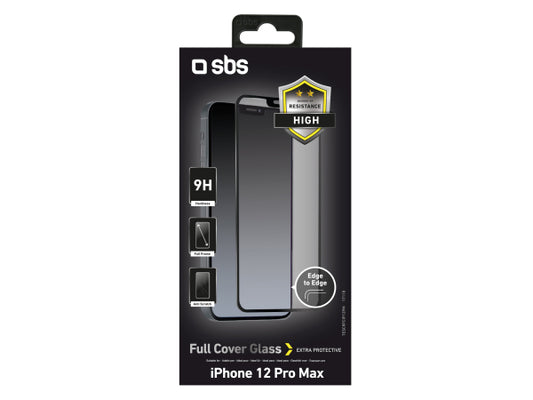 SBS Glas Displayschutz Full Cover für iPhone 12 Pro Max