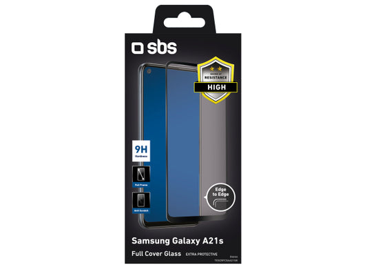 SBS Glas Displayschutz Full Cover für Samsung Galaxy A21s