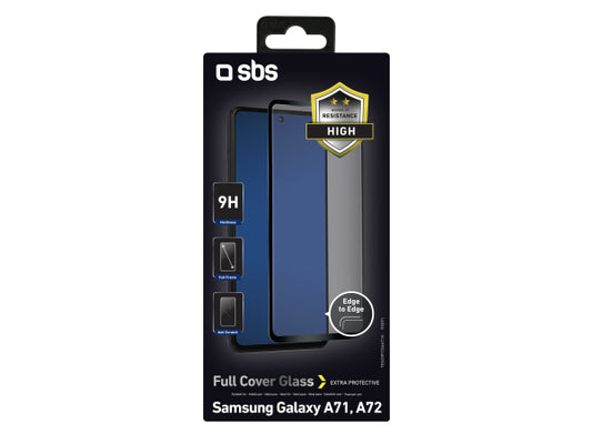 SBS Glas Displayschutz Full Cover für Samsung Galaxy A71/A72