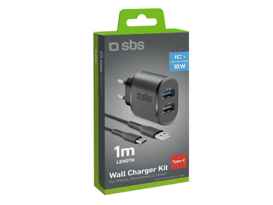 SBS USB-Reiseladeset mit Type-C-Kabel