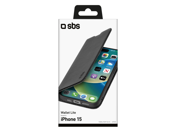 SBS Bookcase Wallet Lite-Hülle für iPhone 15 Kaufuniversum - SBS Bookcase Wallet Lite-Hülle für iPhone 15