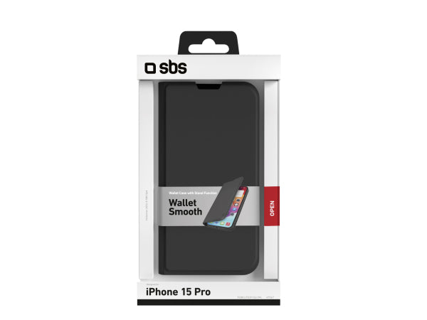SBS Bookcase Wallet Lite-Hülle für iPhone 15 Pro Kaufuniversum - SBS Bookcase Wallet Lite-Hülle für iPhone 15 Pro