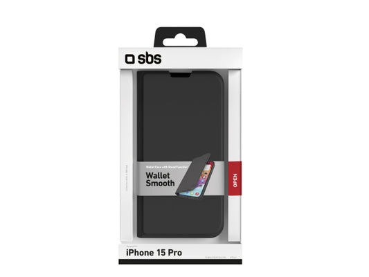 SBS Bookcase Wallet Lite-Hülle für iPhone 15 Pro