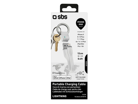 SBS Netz und Ladekabel USB - Lightning mit Schlüsselanhänger