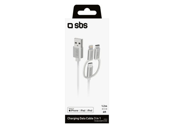 SBS USB zu Micro-USB-Kabel mit Lightning- und USB-C-Adaptern Kaufuniversum - SBS USB zu Micro-USB-Kabel mit Lightning- und USB-C-Adaptern