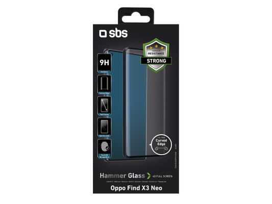 SBS Glass Screen Protector 4D Full Glass für Oppo Find X3 Neo