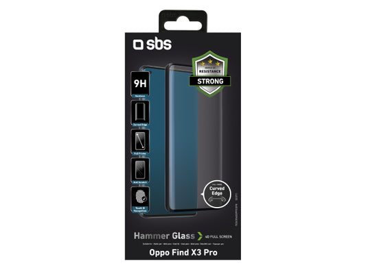 SBS Glass Screen Protector 4D Full Glass für Oppo Find X3 Pro/Reno 10 Pro/Reno 10 Pro+