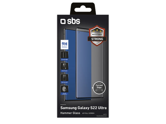 SBS Glas Displayschutz 4D Full Glass für Samsung Galaxy S22 Ultra