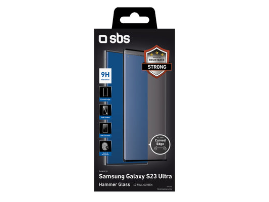 SBS Glas Displayschutz 4D Full Glass für Samsung Galaxy S23 Ultra