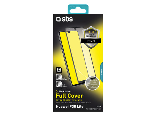 SBS Glas Displayschutz Full Cover für Huawei P30 Lite
