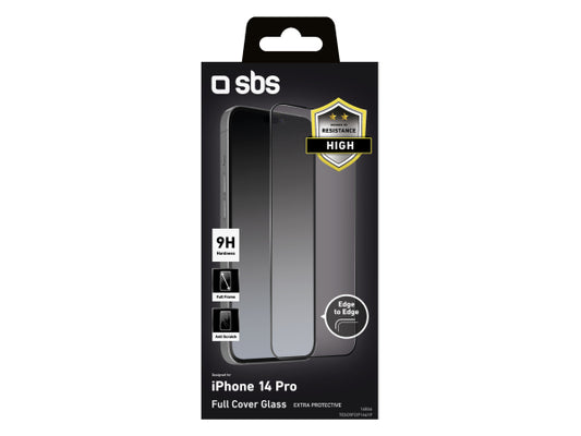 SBS Glas Displayschutz Full Cover für iPhone 14 Pro