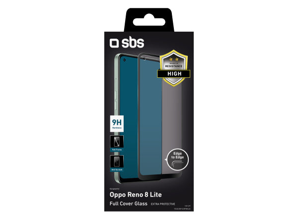 SBS Glas Displayschutz Full Cover für Oppo Reno 8/8 Lite Kaufuniversum - SBS Glas Displayschutz Full Cover für Oppo Reno 8/8 Lite