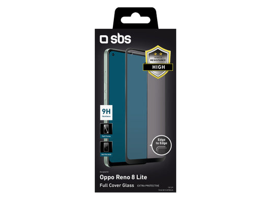 SBS Glas Displayschutz Full Cover für Oppo Reno 8/8 Lite