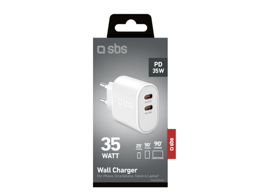 SBS 35 W Power Delivery-Wandladegerät mit zwei USB-C-Ausgängen
