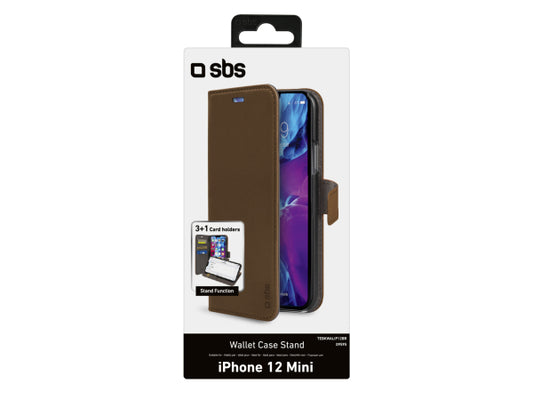 SBS Book Case Wallet für iPhone 12 Mini mit Standfunktion