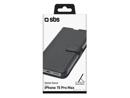 SBS Book Case Wallet für iPhone 15 Pro Max mit Standfunktion