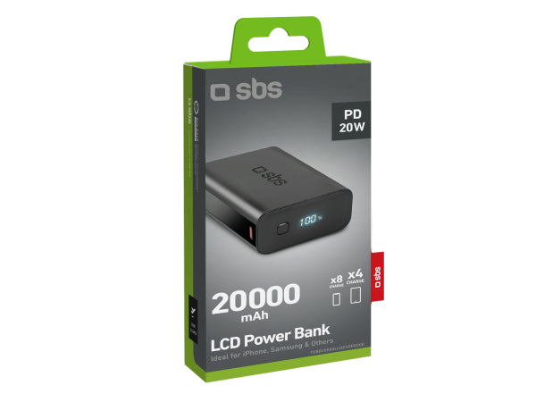 SBS 20.000 mAh Multi-Port Powerbank – mit Power Delivery Technologie und LCD Display Kaufuniversum - SBS 20.000 mAh Multi-Port Powerbank – mit Power Delivery Technologie und LCD Display
