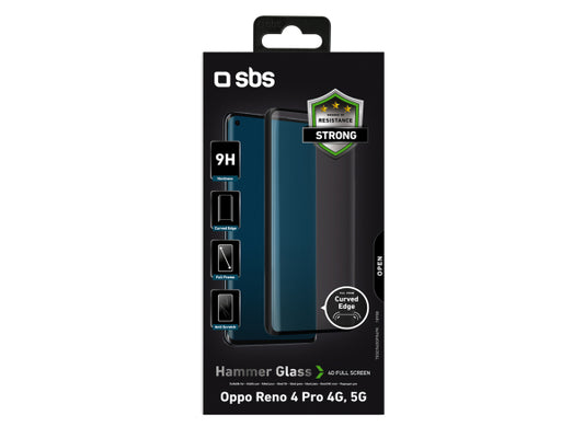SBS Glass Screen Protector 4D Full Glass für Oppo Reno 4 Pro 4G/5G
