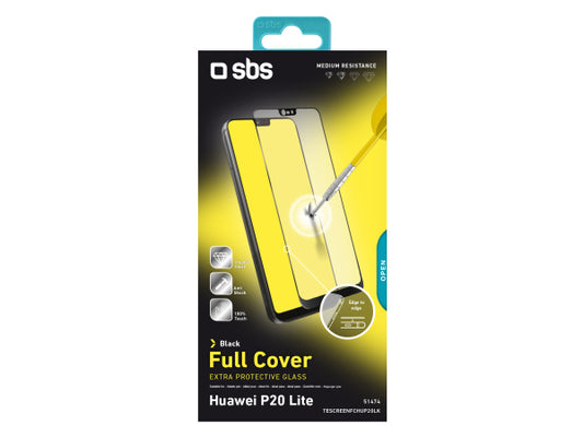 SBS Glas Displayschutz Full Cover für Huawei P20 Lite