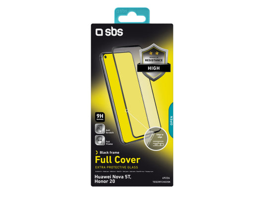 SBS Glas Displayschutz Full Cover für Honor 20/Huawei Nova 5T