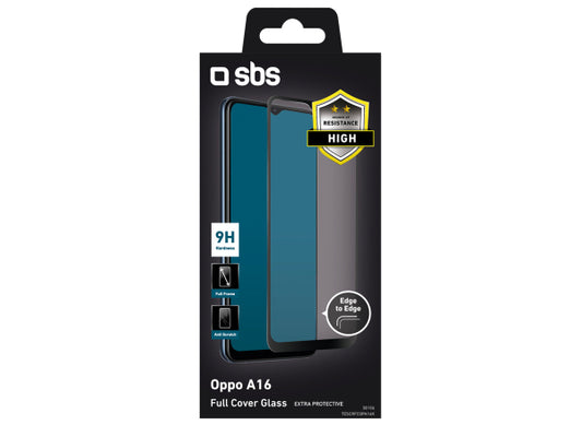 SBS Glas Displayschutz Full Cover für Oppo A16/A16s/A18/A54s 4G/A54s 4G/A56 5G/A57/A57s 4G/A77 5G