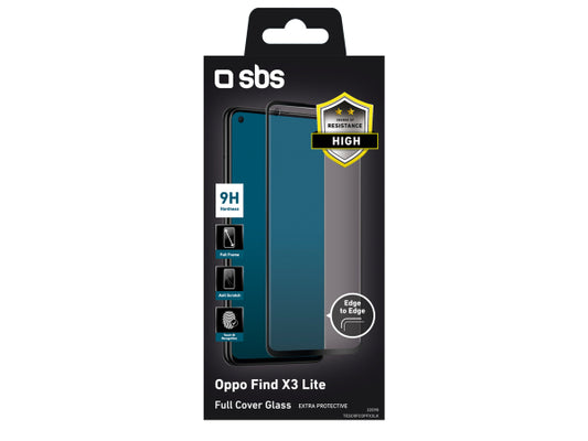 SBS Glas Displayschutz Full Cover für Oppo Find X3 Lite